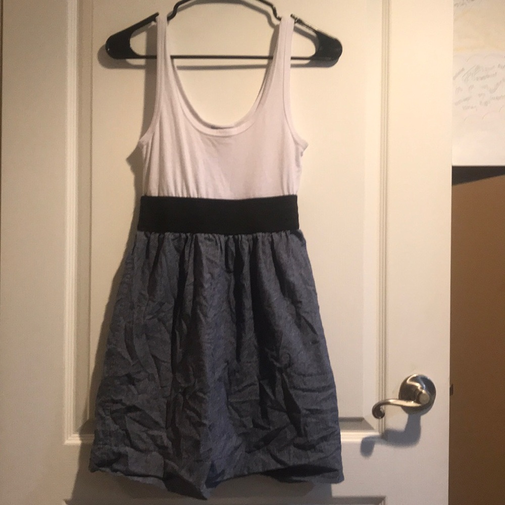 White and jean skirt mini dress